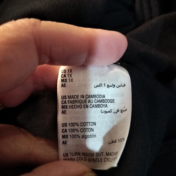 4449)Karen Scott Sport Deep Black 3/4 Sleeve Studded Boat Neck Plus Dress 1X - Picture 8 of 9